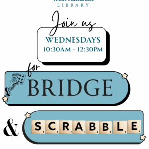 Bridge Scrabble Flier Fall 2025 for West Falmouth Library