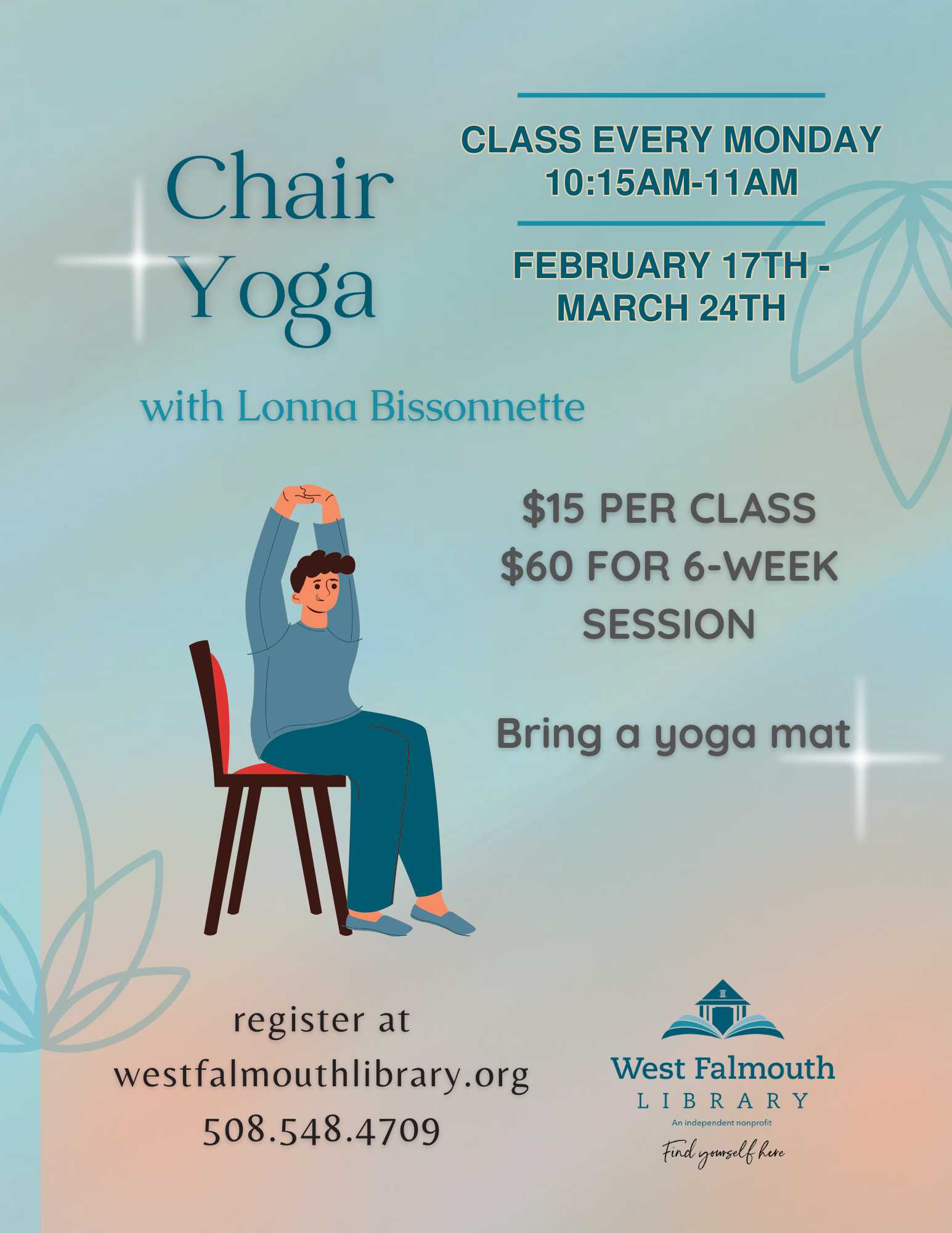 Chair Yoga Flyer at West Falmouth Library