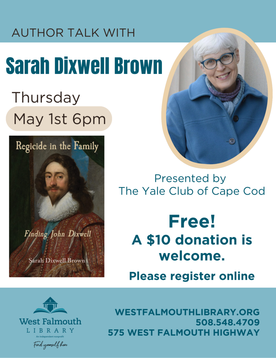 May 2025 Sarah Dixwell Brown Author Talk Flier