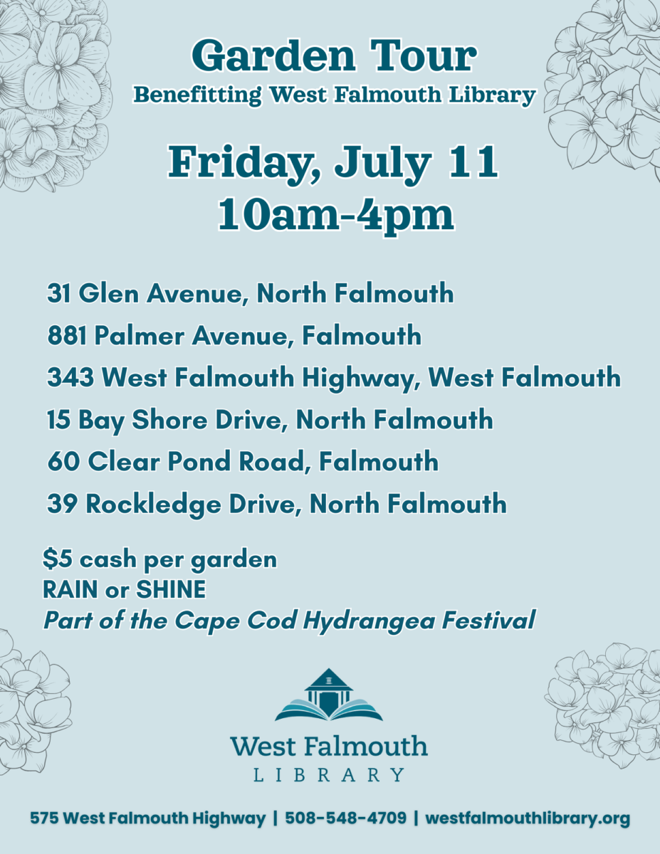 flier for 2025 WFL Garden Tour as part of Cape Cod Hydrangea Fest