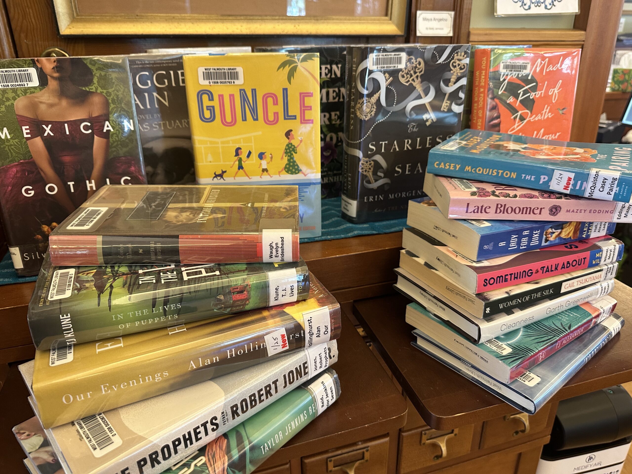 photo of the West Falmouth Library Pride Month 2025 Book display