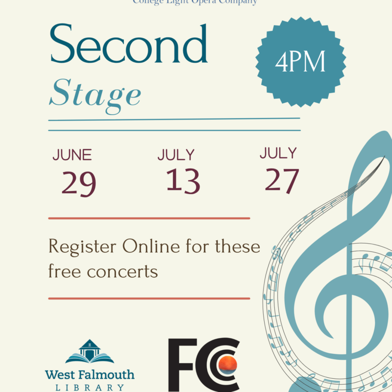 Summer 2025 CLOC Second Stage flier At West Falmouth Library