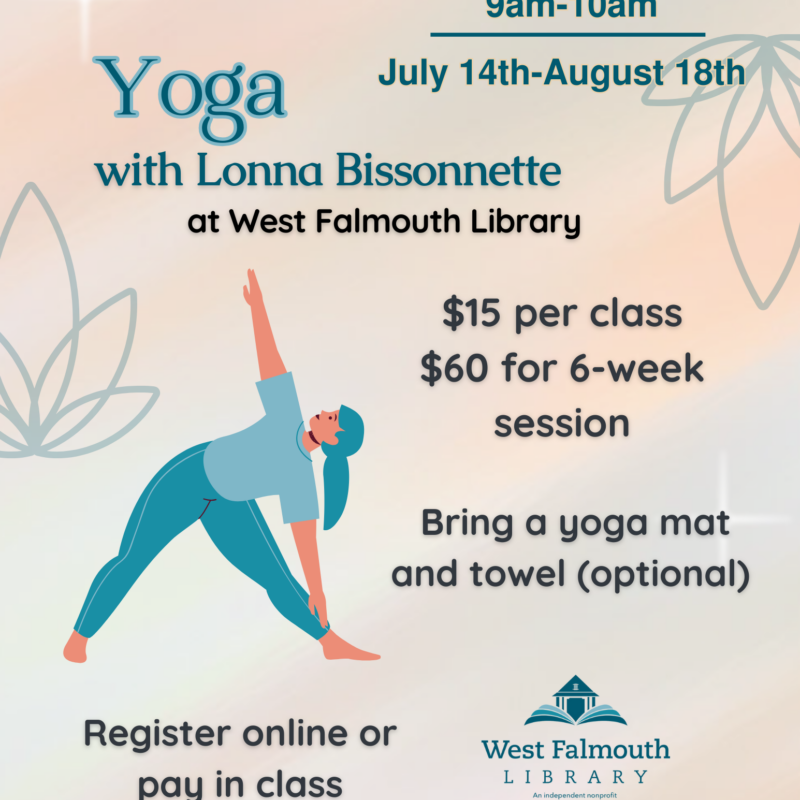 flier for Yoga at West Falmouth Library