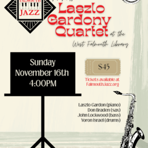 2025 Laszlo Gardony Flyer for West Falmouth Library concert