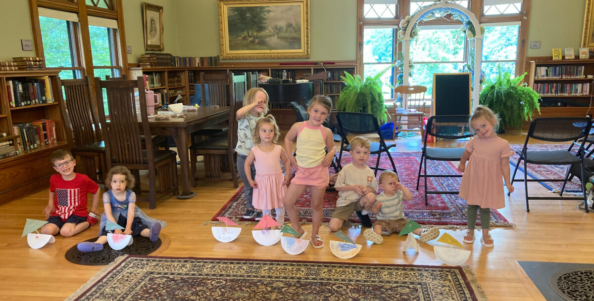 Pic of Story Boat attendees at West Falmouth Library