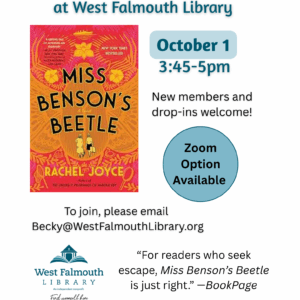 flier for WFL International Book Group October 2025 meeting