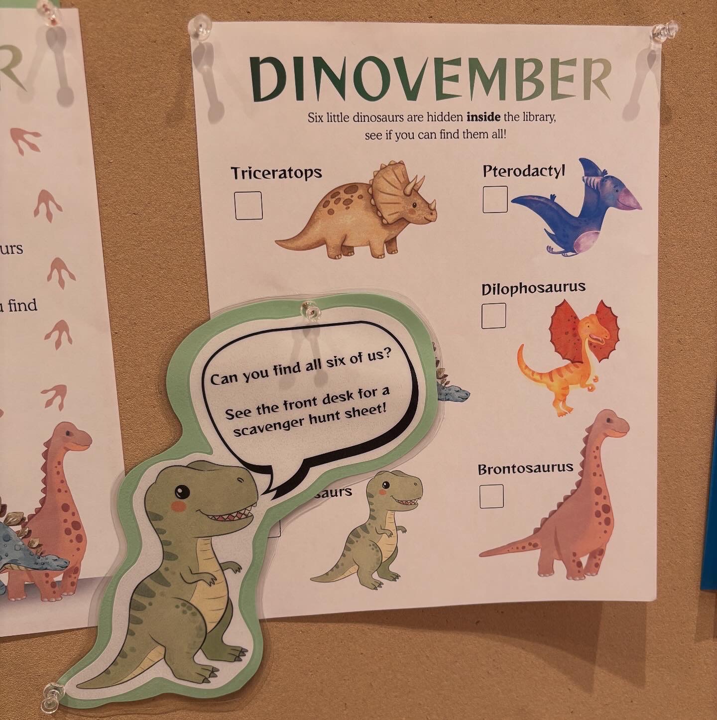 Dinovember 2025 display at West Falmouth Library