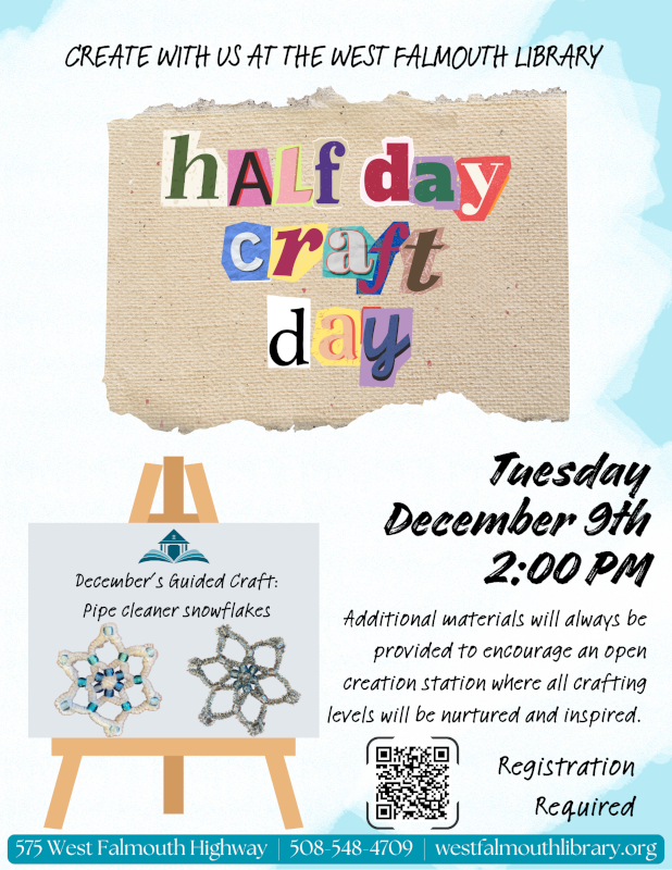 Fall 2025 Half Day Craft Day for West Falmouth LIbrary