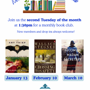 Winter and Spring 2026 WFL Book Club Schedule for West Falmouth Library