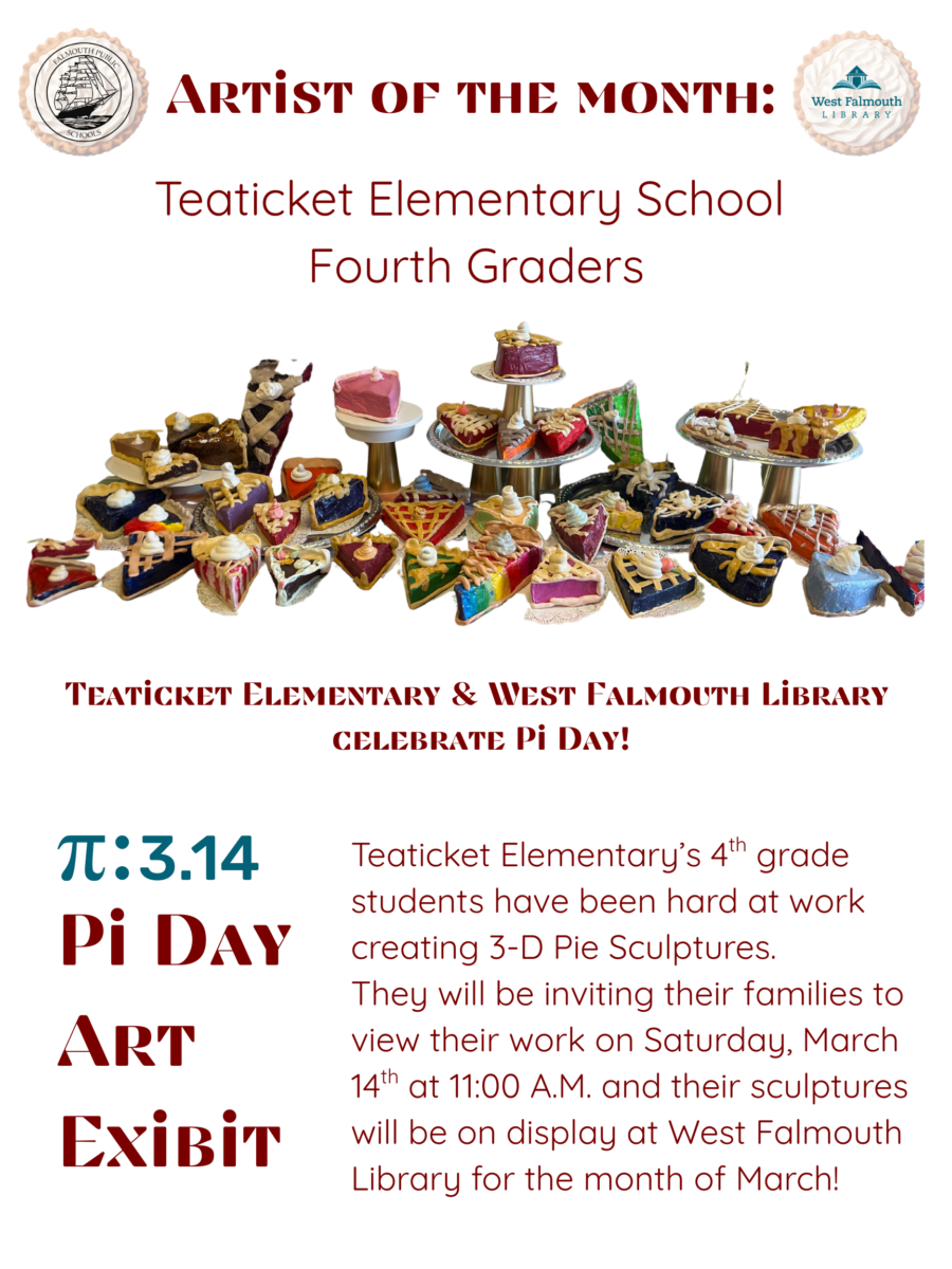 Flyer for March 2026 Artist of the Month at West Falmouth Library