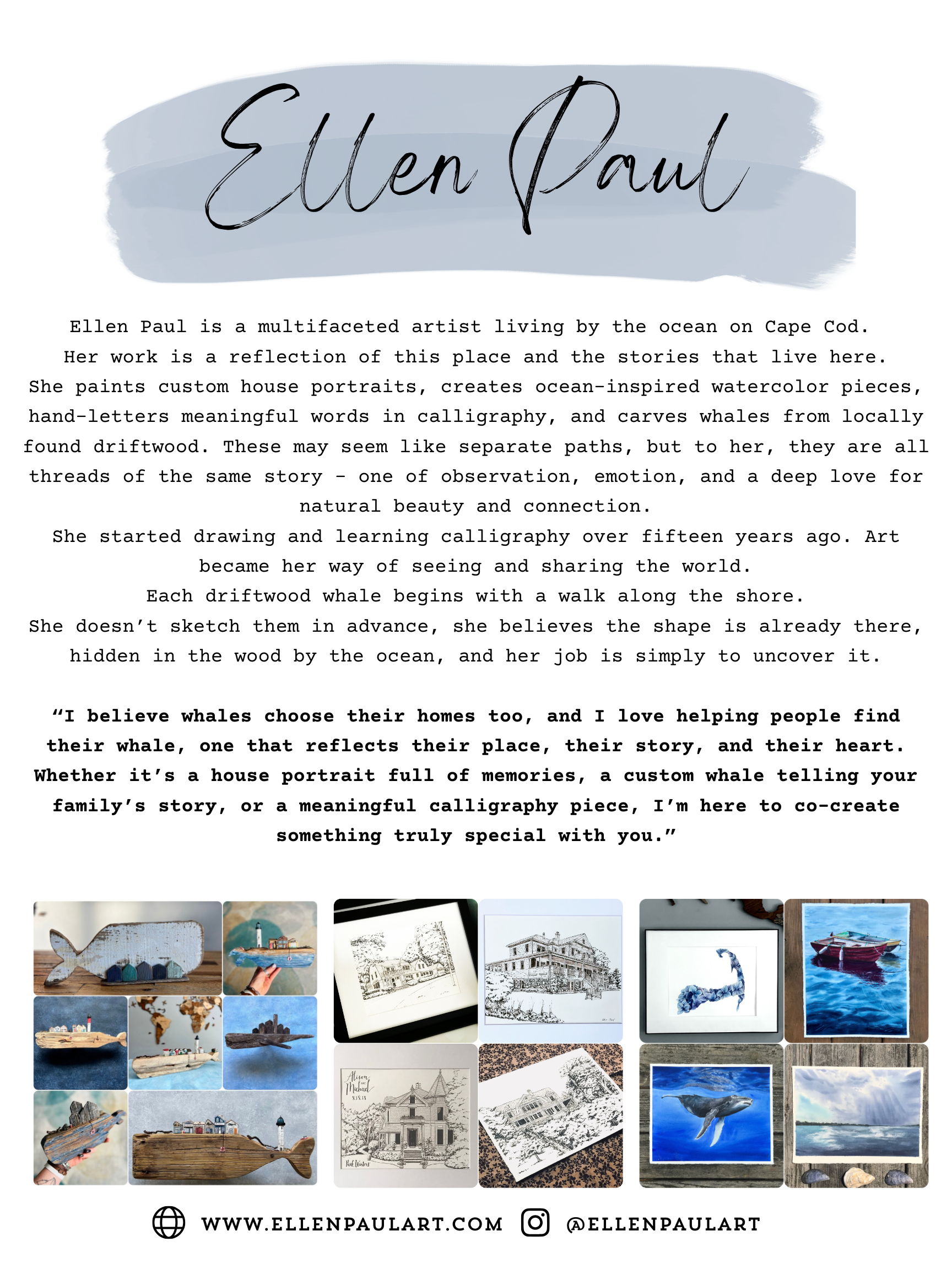 Flyer for Feb 20256 Artist of the Month Ellen Paul at West Falmouth Library