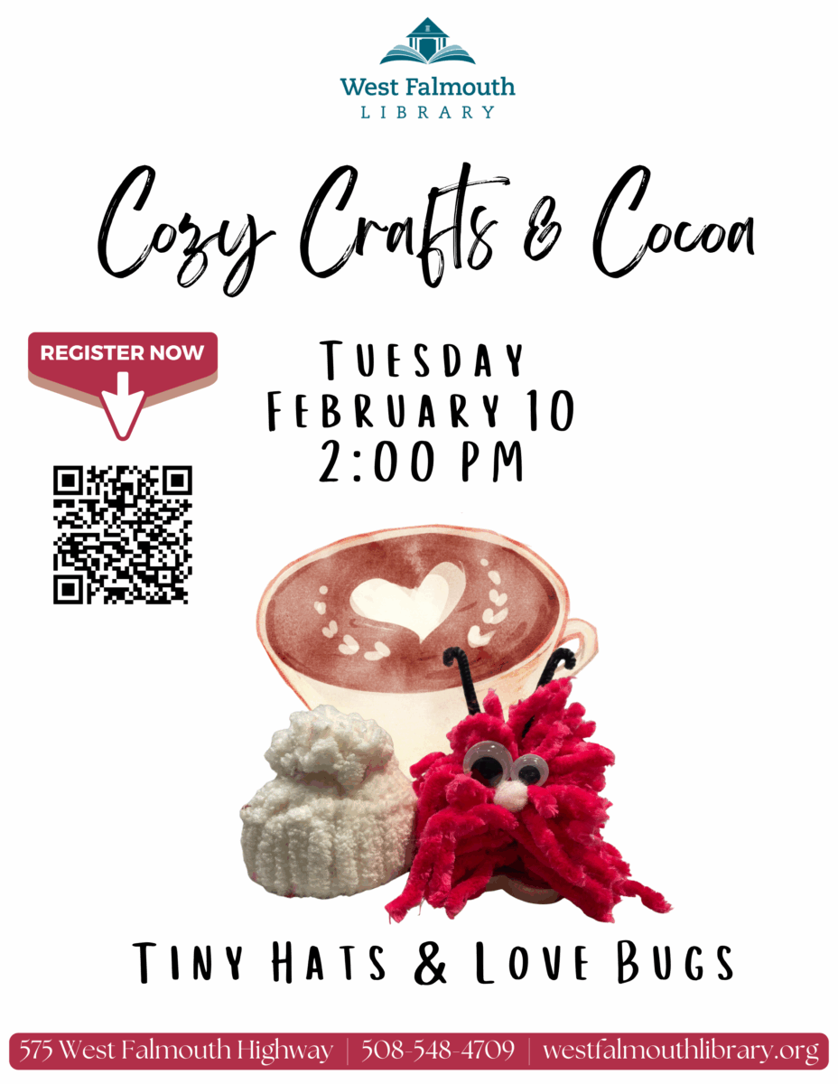 flyer for feb 10 2026 half day craft day at West Falmouth Library