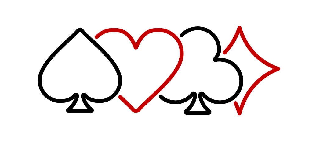 silhouette graphic of playing card suits