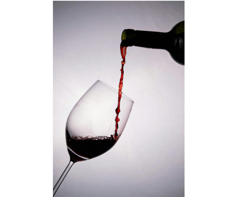 wine poured into a wine glass
