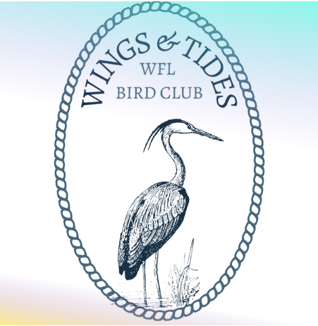 logo for West Falmouth Library Wings and Tides Bird Club