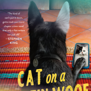 book cover for Cat on a Hot Tin Woof by Peter Abrahams