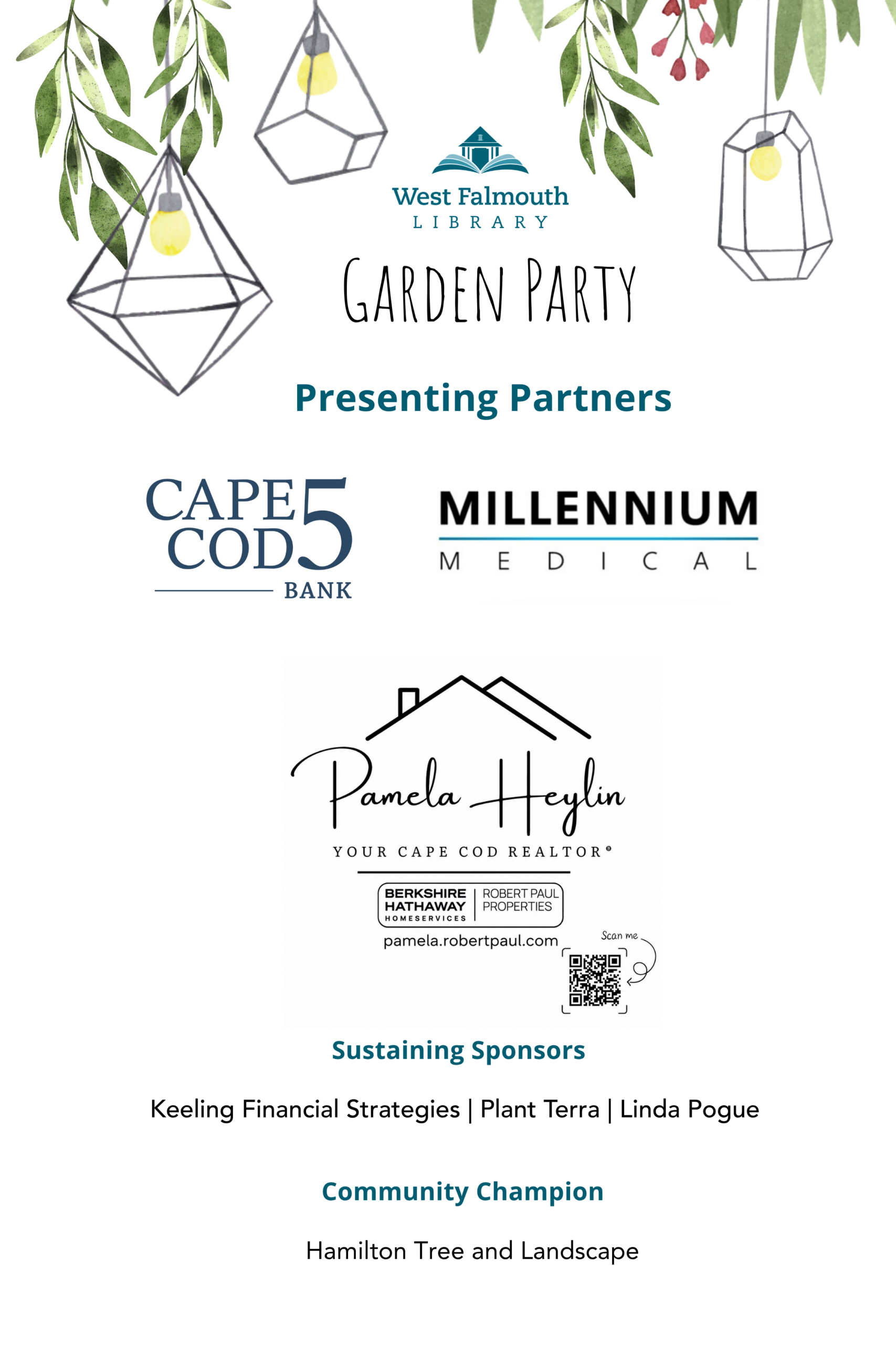 2026 Garden Party Sponsors for West Falmouth Library