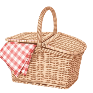 straw picnic basket graphic