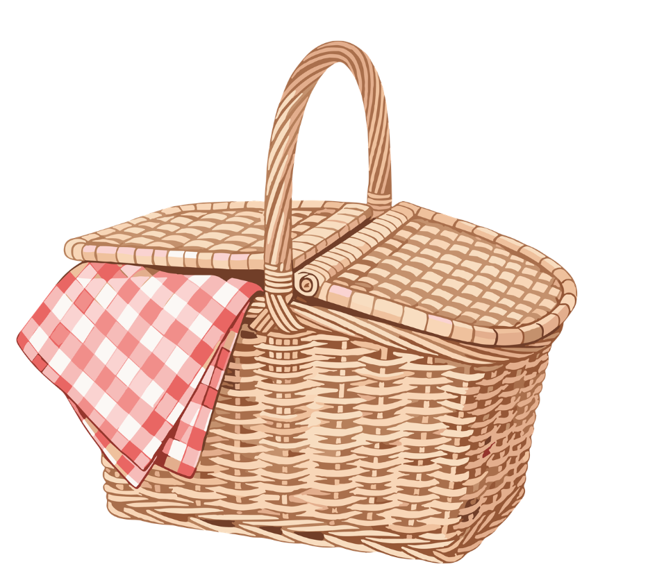 straw picnic basket graphic