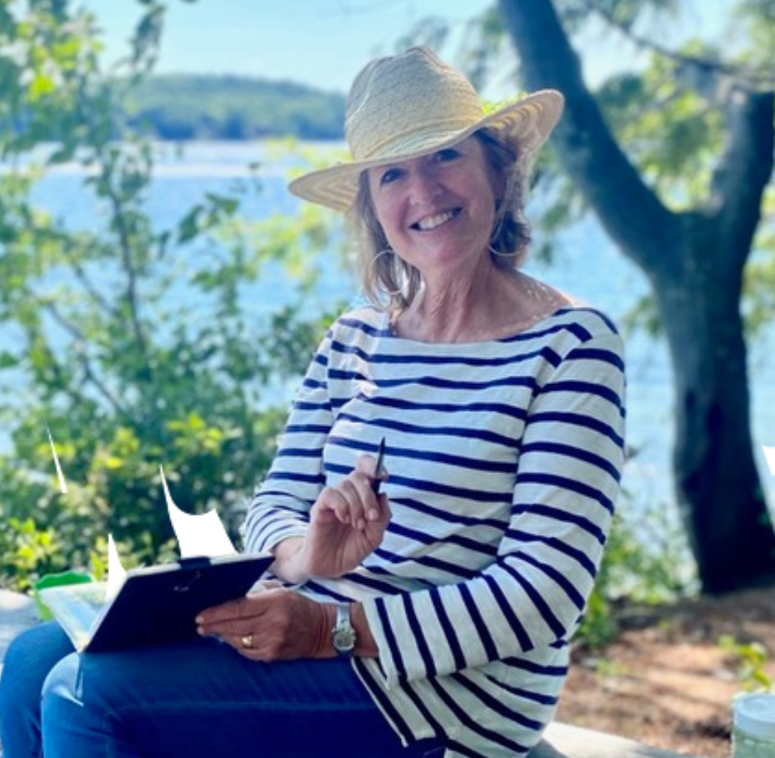 color photo of watercolor artist Marian Colman