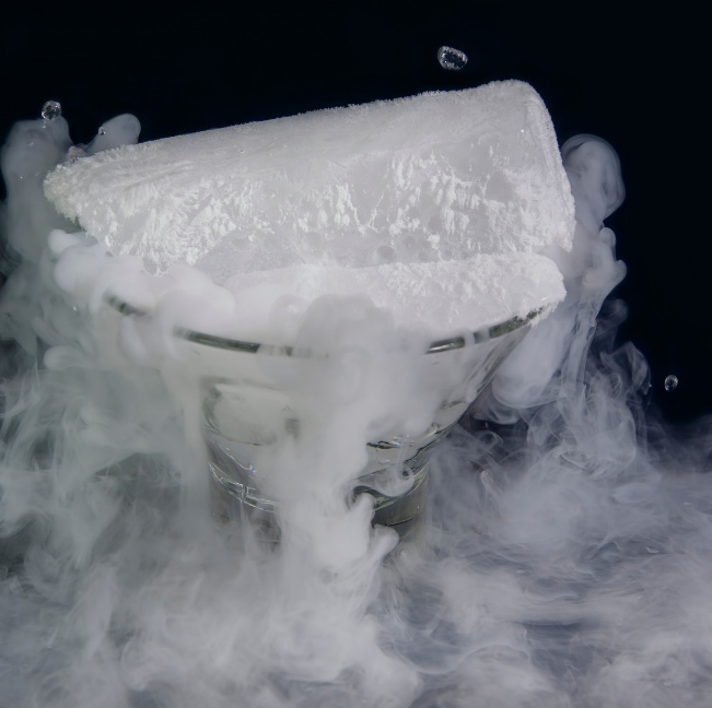 photograph of smoky dry ice