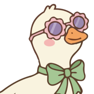color illustration of a goose wearing sunglasses and a bow tie