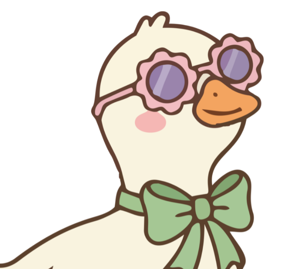 color illustration of a goose wearing sunglasses and a bow tie