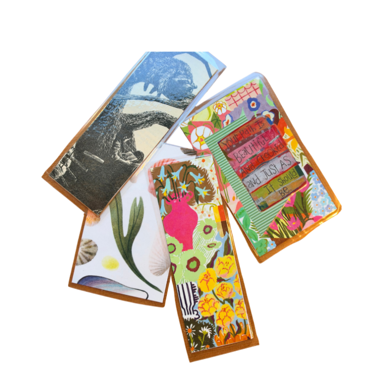 photo of several upcycled bookmarks