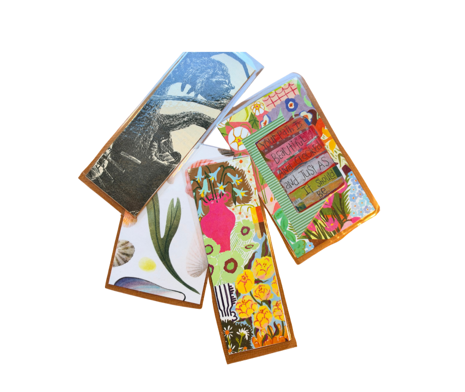 photo of several upcycled bookmarks
